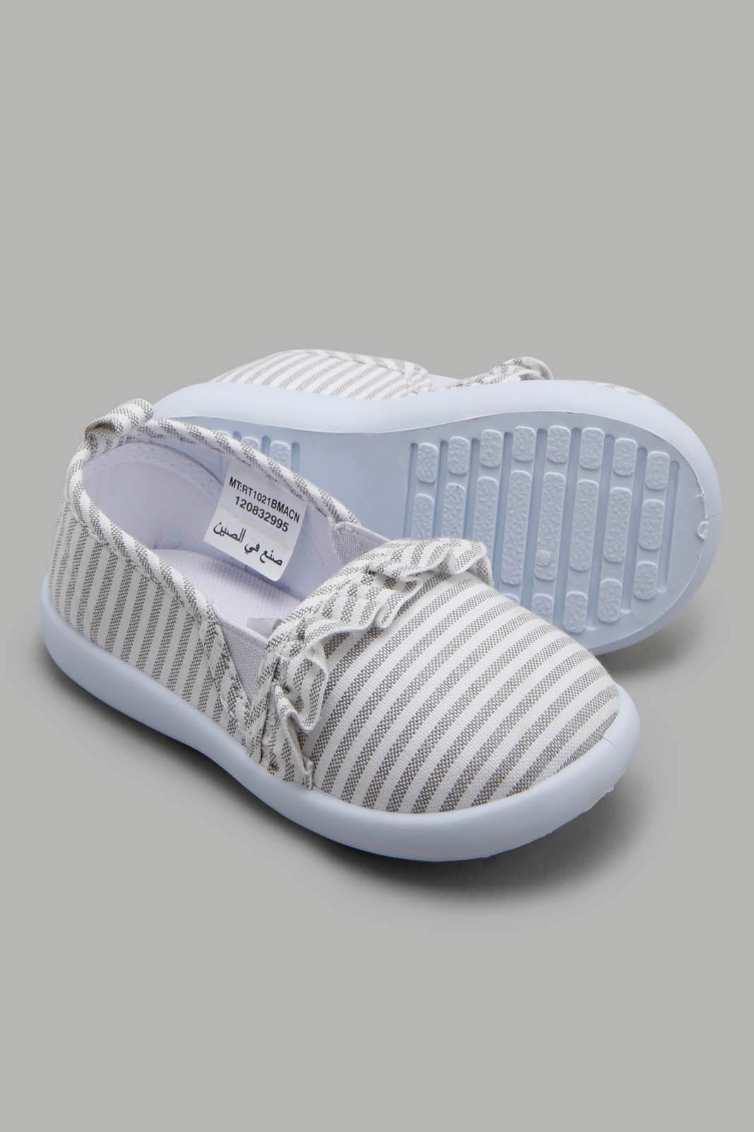 Redtag-White-Stripe-Print-Pump-Category:Trainers,-Colour:White,-Filter:Girls-Footwear-(1-to-3-Yrs),-ING-Trainers,-New-In,-New-In-ING-FOO,-Non-Sale,-Section:Girls-(0-to-14Yrs),-W22O-Infant-Girls-1 to 3 Years