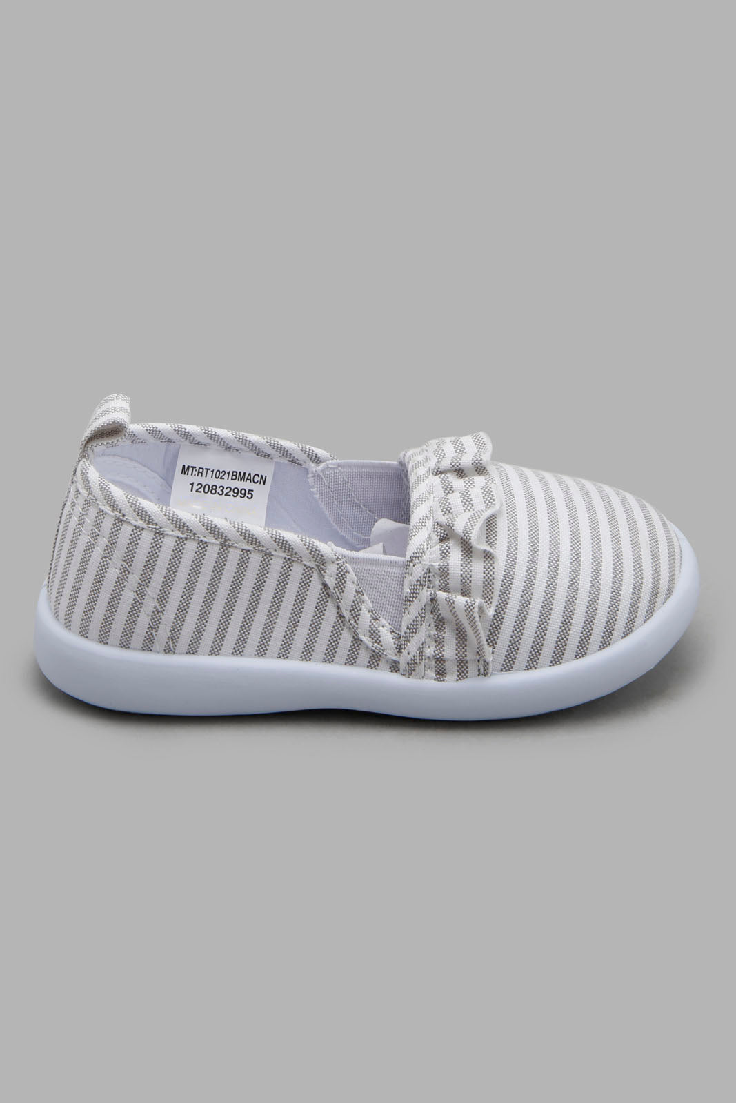 Redtag-White-Stripe-Print-Pump-Category:Trainers,-Colour:White,-Filter:Girls-Footwear-(1-to-3-Yrs),-ING-Trainers,-New-In,-New-In-ING-FOO,-Non-Sale,-Section:Girls-(0-to-14Yrs),-W22O-Infant-Girls-1 to 3 Years