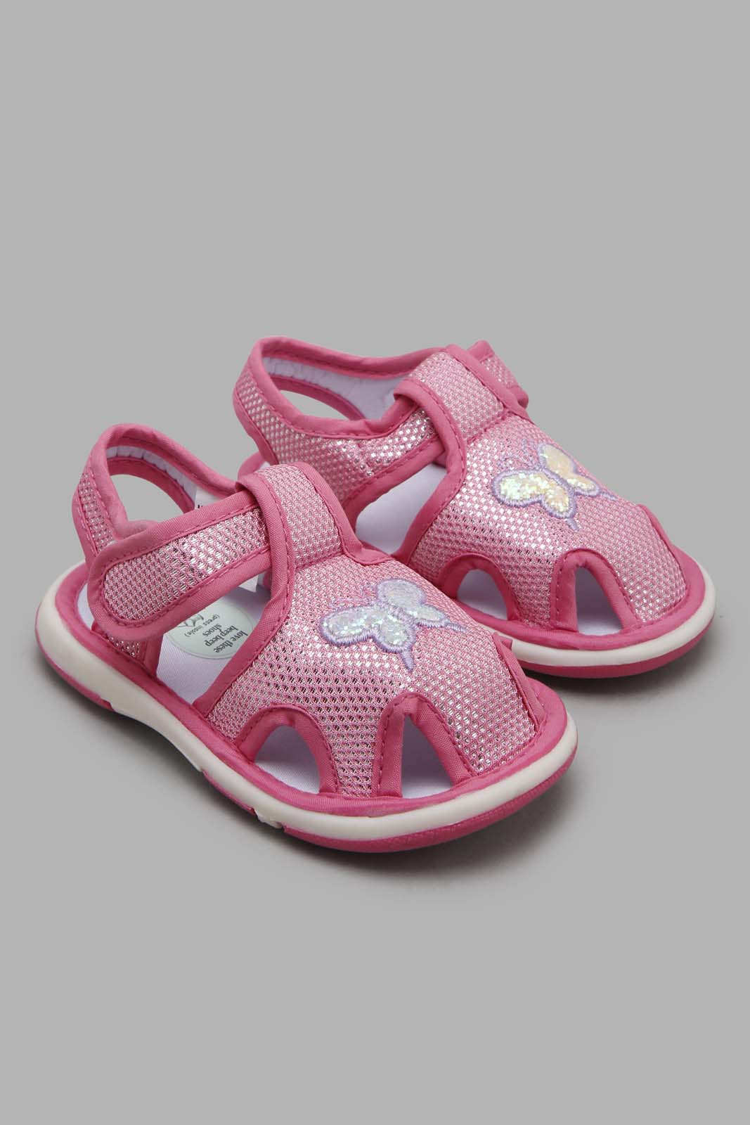 Redtag-Pale-Pink-Butterfly-Trim-Pump-Category:Trainers,-Colour:Pink,-Filter:Girls-Footwear-(1-to-3-Yrs),-ING-Trainers,-New-In,-New-In-ING-FOO,-Non-Sale,-Section:Girls-(0-to-14Yrs),-W22O-Infant-Girls-1 to 3 Years