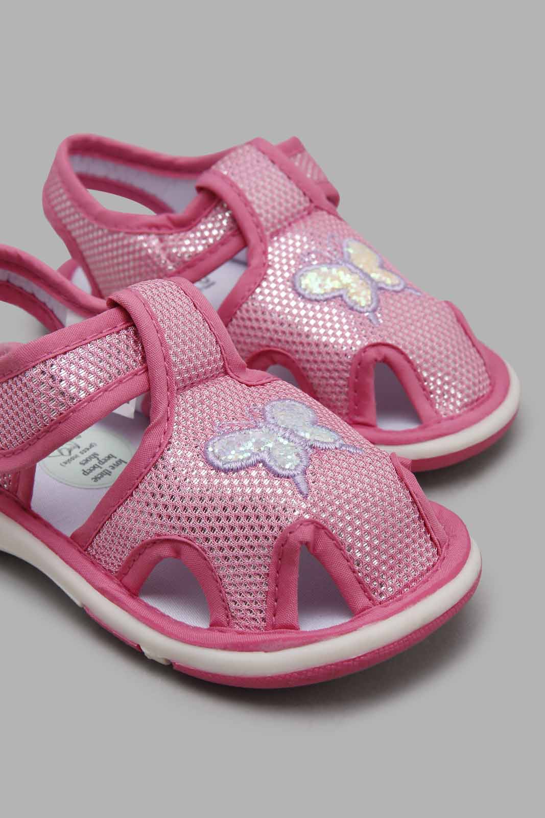 Redtag-Pale-Pink-Butterfly-Trim-Pump-Category:Trainers,-Colour:Pink,-Filter:Girls-Footwear-(1-to-3-Yrs),-ING-Trainers,-New-In,-New-In-ING-FOO,-Non-Sale,-Section:Girls-(0-to-14Yrs),-W22O-Infant-Girls-1 to 3 Years