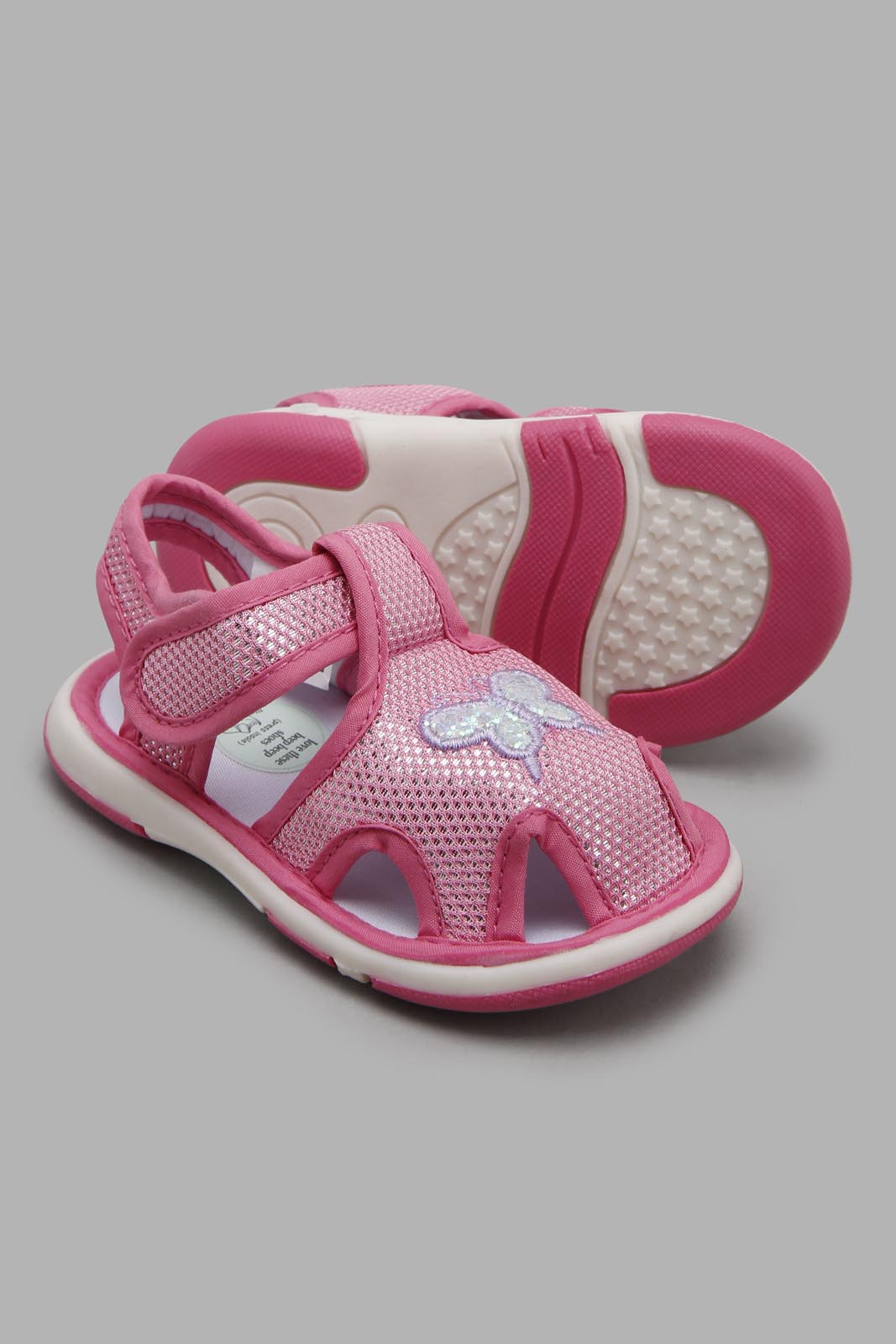 Redtag-Pale-Pink-Butterfly-Trim-Pump-Category:Trainers,-Colour:Pink,-Filter:Girls-Footwear-(1-to-3-Yrs),-ING-Trainers,-New-In,-New-In-ING-FOO,-Non-Sale,-Section:Girls-(0-to-14Yrs),-W22O-Infant-Girls-1 to 3 Years
