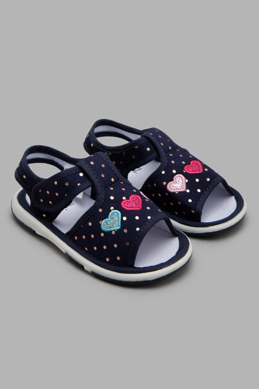 Redtag-Navy-Heart-Embroidered-Pump-Category:Trainers,-Colour:Navy,-Filter:Girls-Footwear-(1-to-3-Yrs),-ING-Trainers,-New-In,-New-In-ING-FOO,-Non-Sale,-Section:Girls-(0-to-14Yrs),-W22O-Infant-Girls-1 to 3 Years