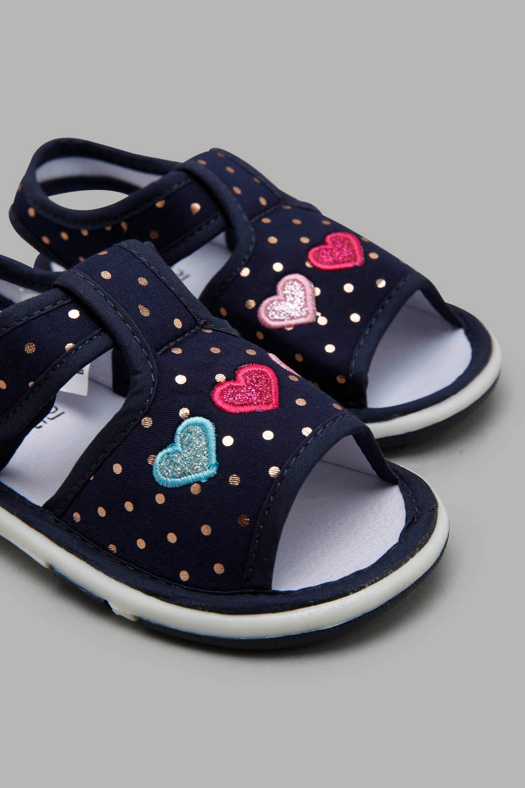 Redtag-Navy-Heart-Embroidered-Pump-Category:Trainers,-Colour:Navy,-Filter:Girls-Footwear-(1-to-3-Yrs),-ING-Trainers,-New-In,-New-In-ING-FOO,-Non-Sale,-Section:Girls-(0-to-14Yrs),-W22O-Infant-Girls-1 to 3 Years