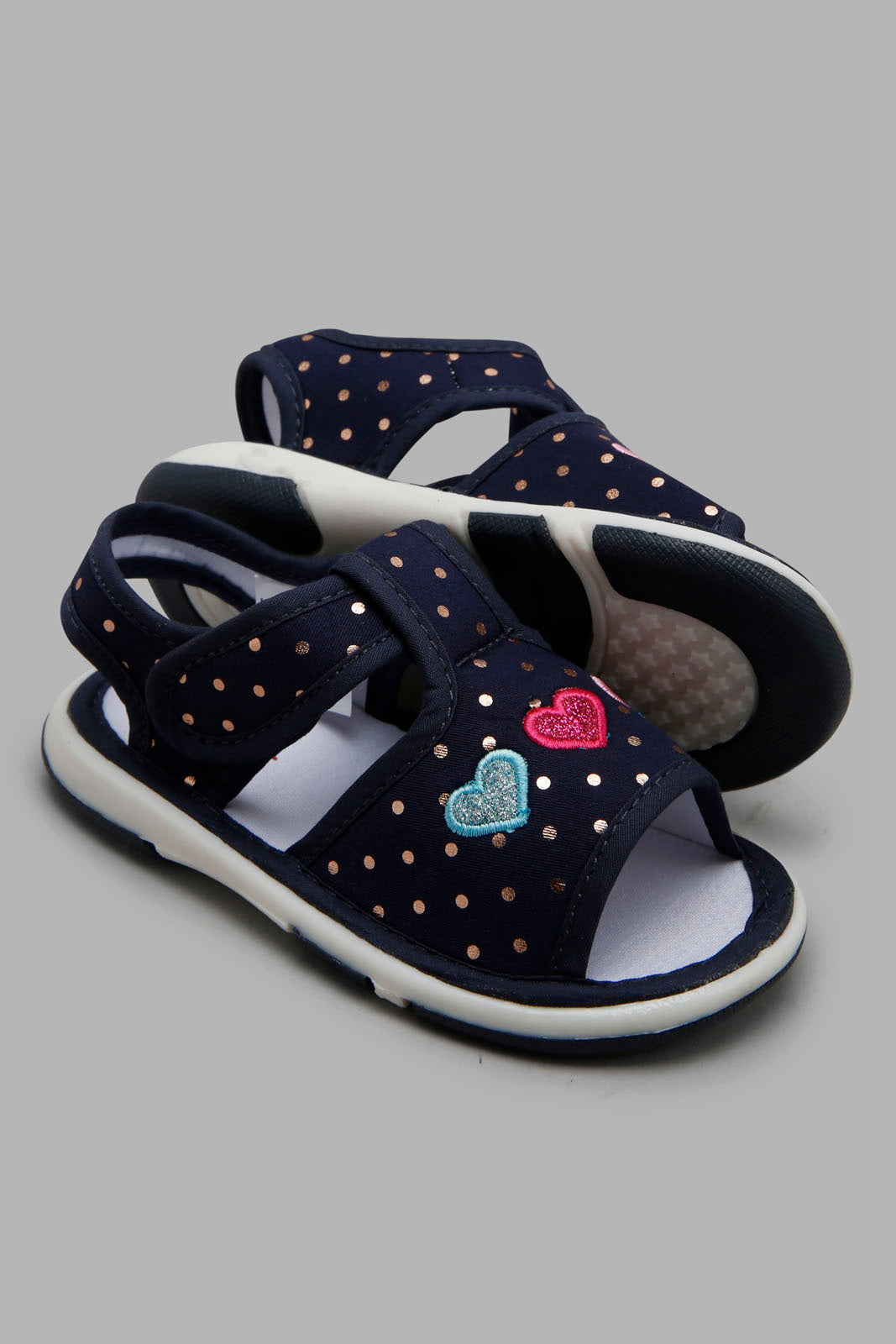 Redtag-Navy-Heart-Embroidered-Pump-Category:Trainers,-Colour:Navy,-Filter:Girls-Footwear-(1-to-3-Yrs),-ING-Trainers,-New-In,-New-In-ING-FOO,-Non-Sale,-Section:Girls-(0-to-14Yrs),-W22O-Infant-Girls-1 to 3 Years