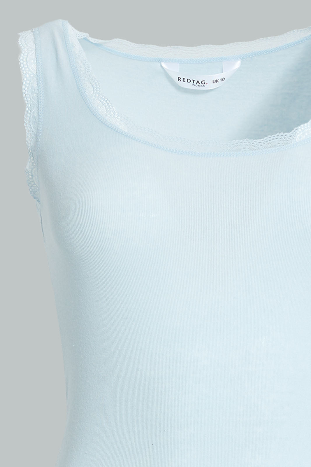 Redtag-Pale-Blue-Tank-Top-With-Lace-Colour:Pink,-Filter:Women's-Clothing,-New-In,-New-In-Women,-Non-Sale,-S22A,-Section:Women,-Women-Vests-Women's-