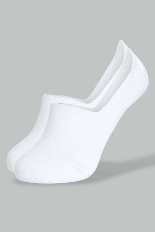 Redtag-White-Gsr-2Pcs-Invisible-Socks-Ankle-Length-Senior-Girls-9 to 14 Years