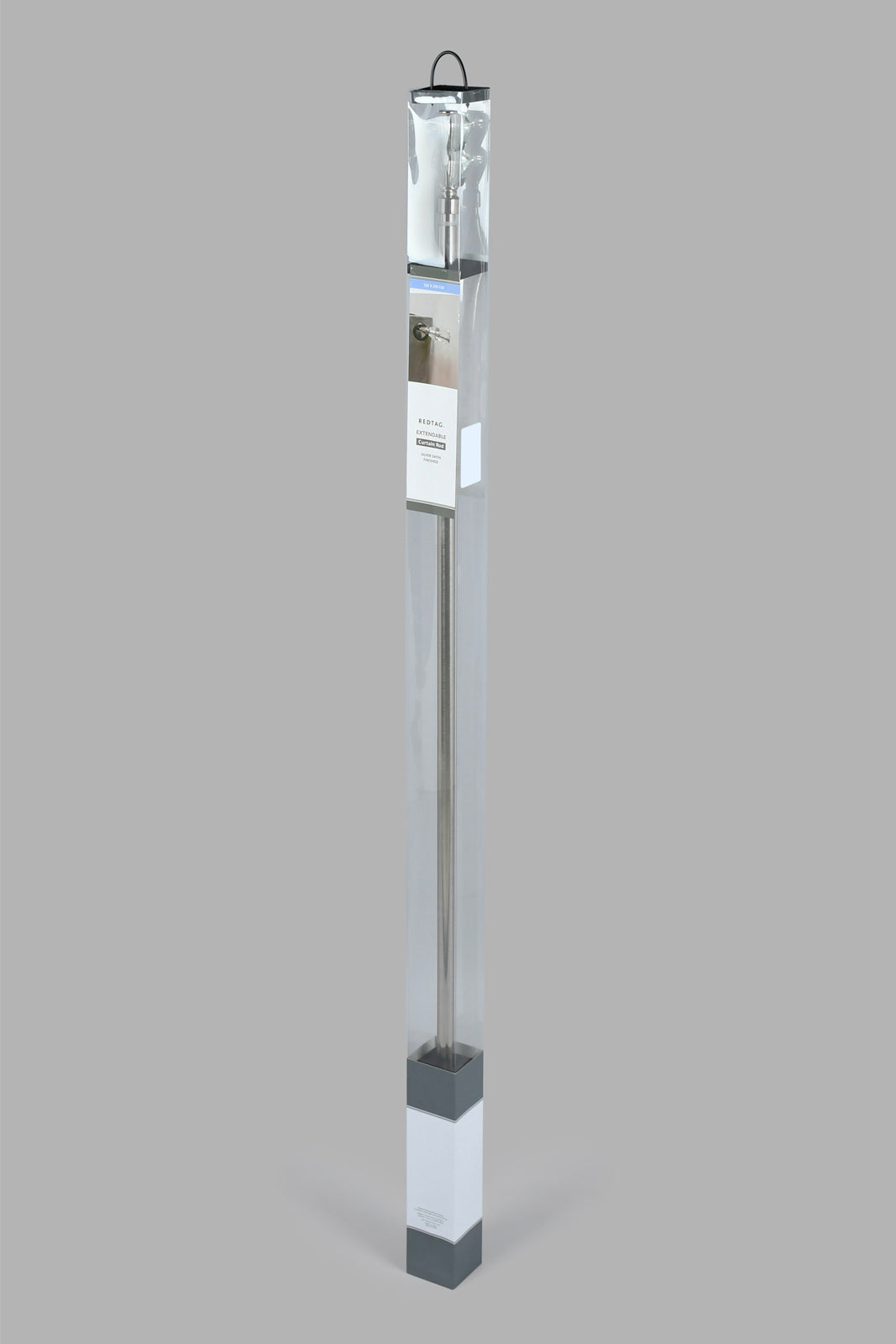 Silver Finish Extendable Single Curtain Rod With Crystal Finial
