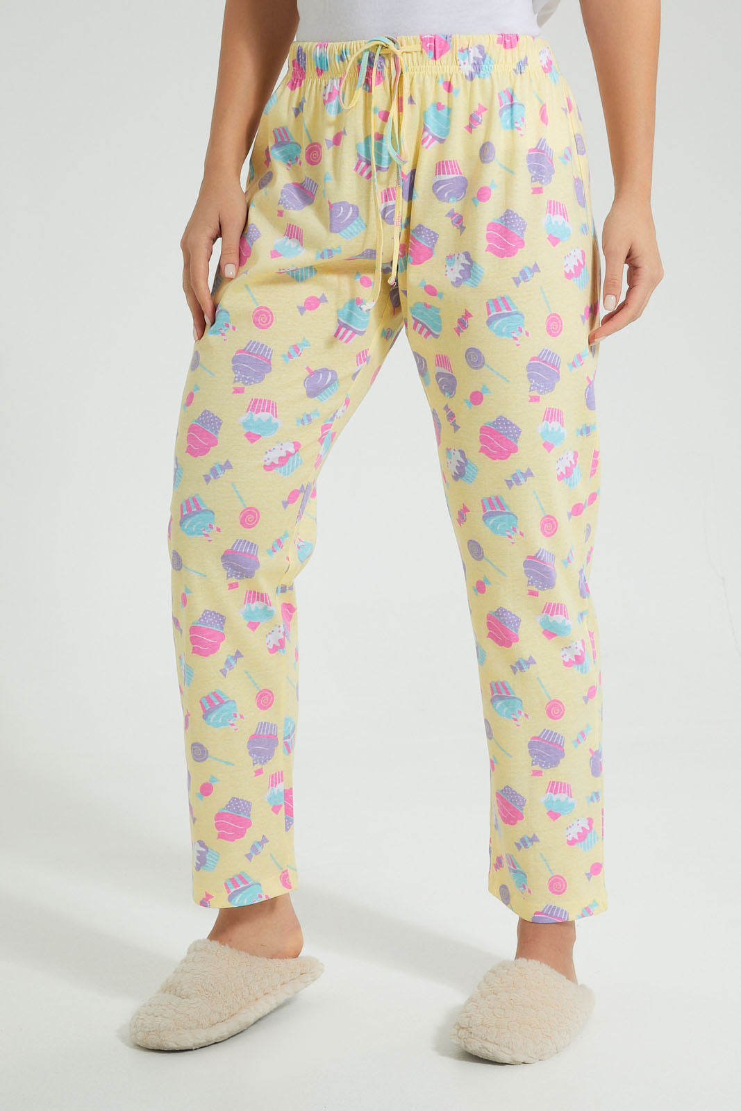 Redtag-Green-Cup-Cakes-Printed-Pyjama-Set-Colour:Green,-Filter:Women's-Clothing,-New-In,-New-In-Women,-Non-Sale,-S22B,-Section:Women,-Women-Pyjama-Sets-Women's-