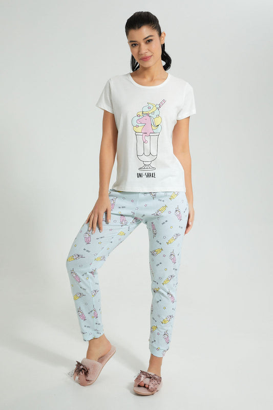Redtag-Pink-Printed-Pyjama-Set-Colour:Pink,-Filter:Women's-Clothing,-New-In,-New-In-Women,-Non-Sale,-S22B,-Section:Women,-Women-Pyjama-Sets-Women's-
