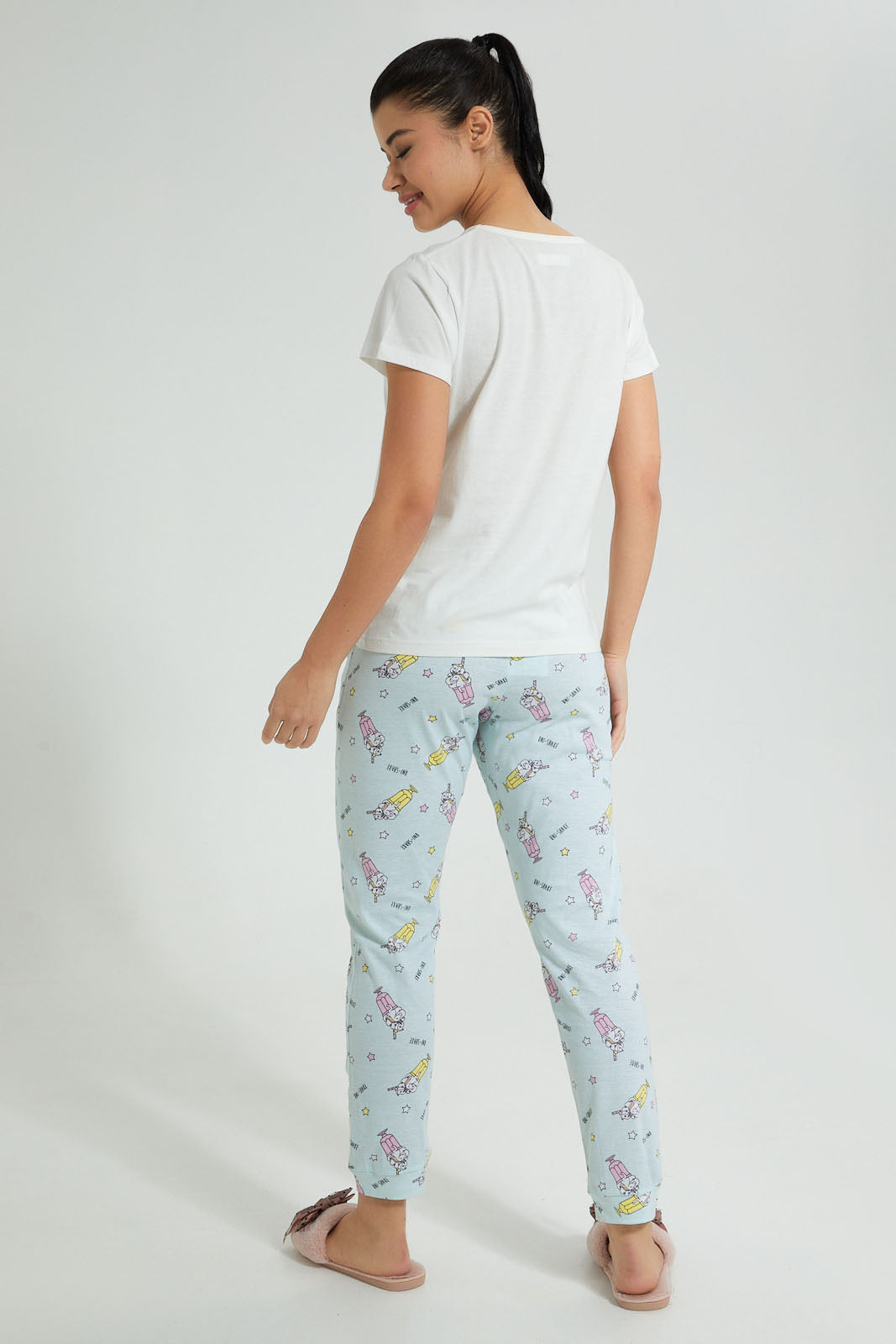 Redtag-Pink-Printed-Pyjama-Set-Colour:Pink,-Filter:Women's-Clothing,-New-In,-New-In-Women,-Non-Sale,-S22B,-Section:Women,-Women-Pyjama-Sets-Women's-