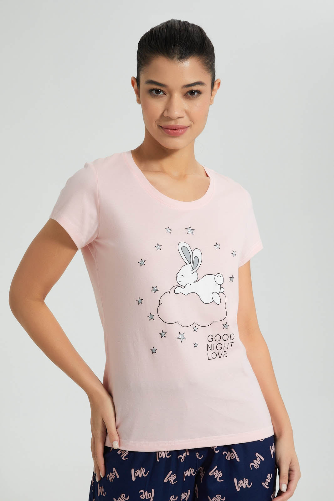 Redtag-Pale-Pink-Printed-Pyjama-Set-Colour:Pink,-Filter:Women's-Clothing,-New-In,-New-In-Women,-Non-Sale,-S22B,-Section:Women,-Women-Pyjama-Sets-Women's-