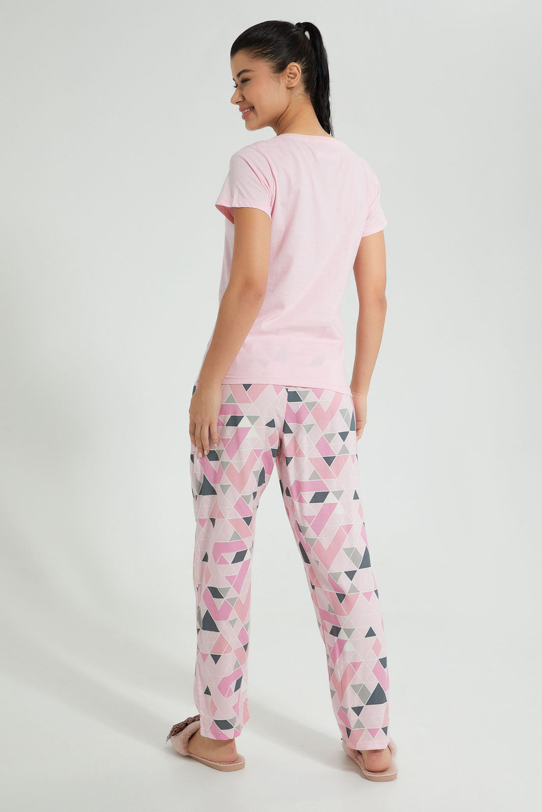 Redtag-Pink-Printed-Pyjama-Set-Colour:Pink,-Filter:Women's-Clothing,-New-In,-New-In-Women,-Non-Sale,-S22B,-Section:Women,-Women-Pyjama-Sets-Women's-