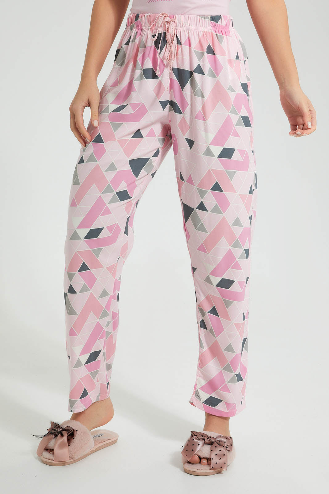Redtag-Pink-Printed-Pyjama-Set-Colour:Pink,-Filter:Women's-Clothing,-New-In,-New-In-Women,-Non-Sale,-S22B,-Section:Women,-Women-Pyjama-Sets-Women's-