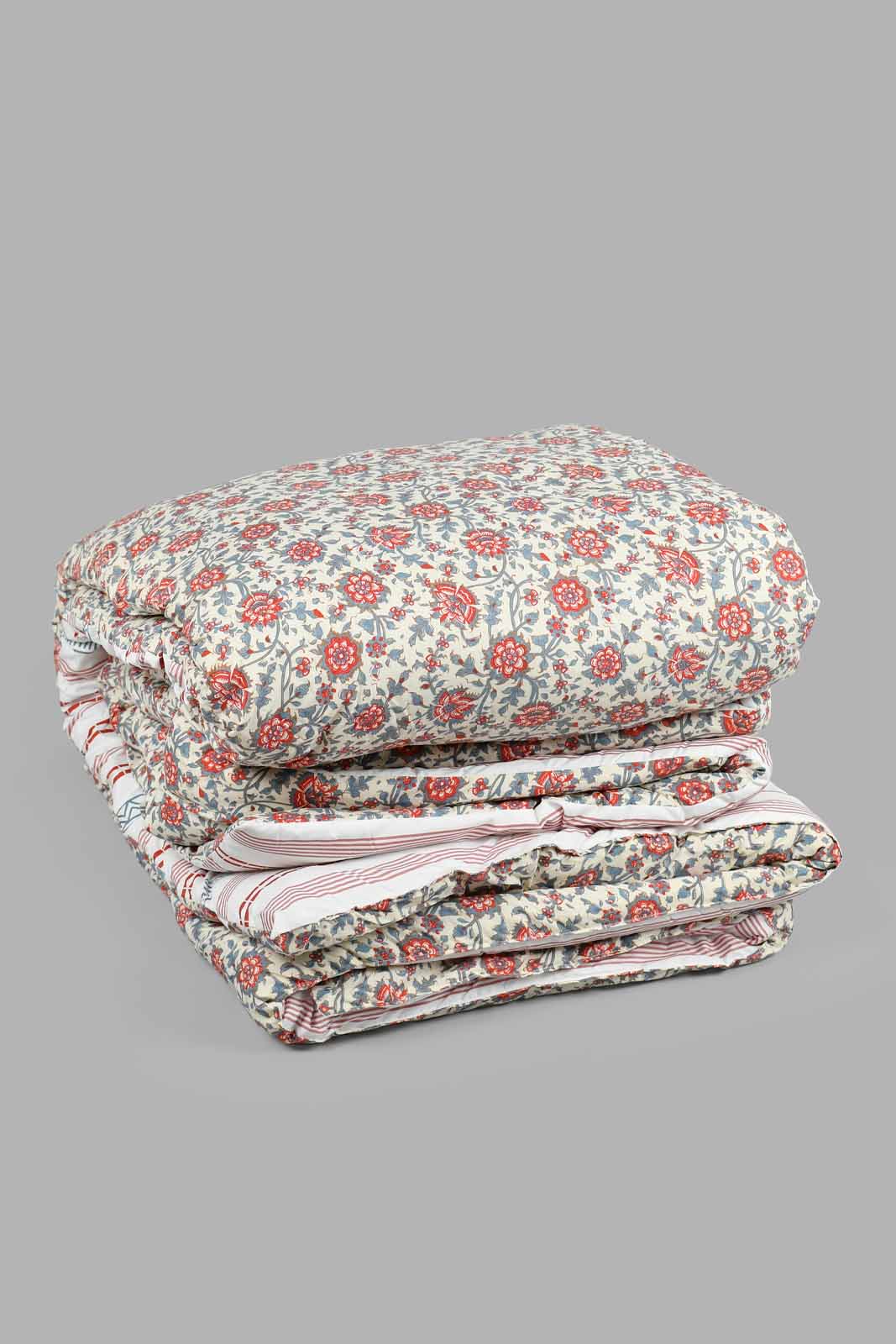 Redtag-Pink-Floral-Print-6-Piece-Comforter-Set-(Double-Size)-Comforters-Home-Bedroom-