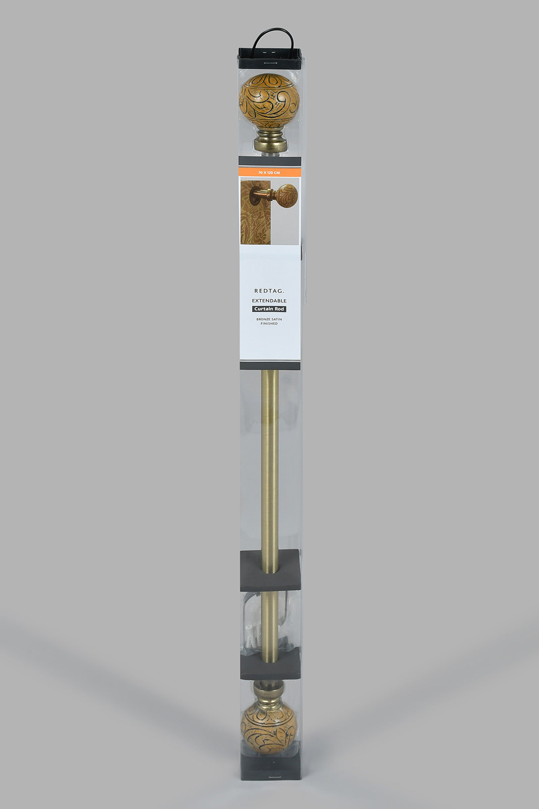 Redtag-Bronze-Satin-Finish-Extendable-Single-Curtain-Rod-With-Finial-Category:Curtain-Rods,-Colour:Bronze,-Filter:Home-Bedroom,-HMW-BED-Curtain-Rods,-New-In,-New-In-HMW-BED,-Non-Sale,-S22B,-Section:Homewares-Home-Bedroom-