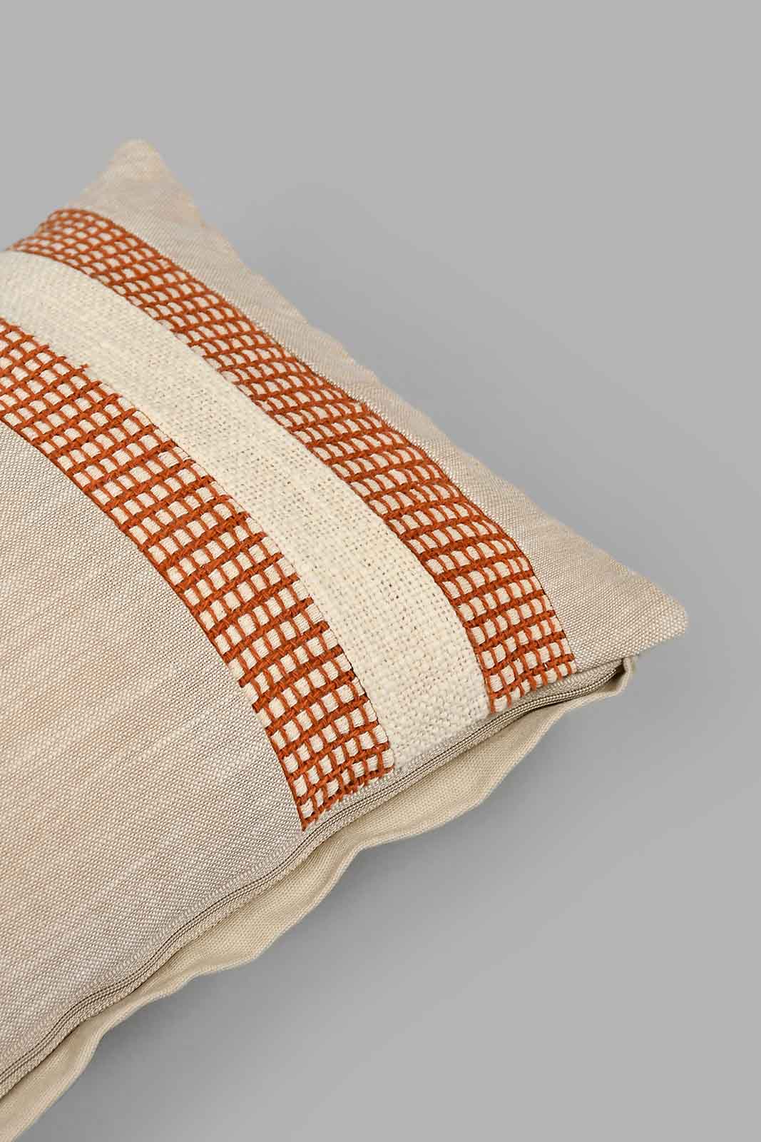 Redtag-Beige-Woven-Cushion-Colour:Beige,-Filter:Home-Bedroom,-HMW-BED-Cushions,-New-In,-New-In-HMW-BED,-Non-Sale,-S22A,-Section:Homewares-Home-Bedroom-
