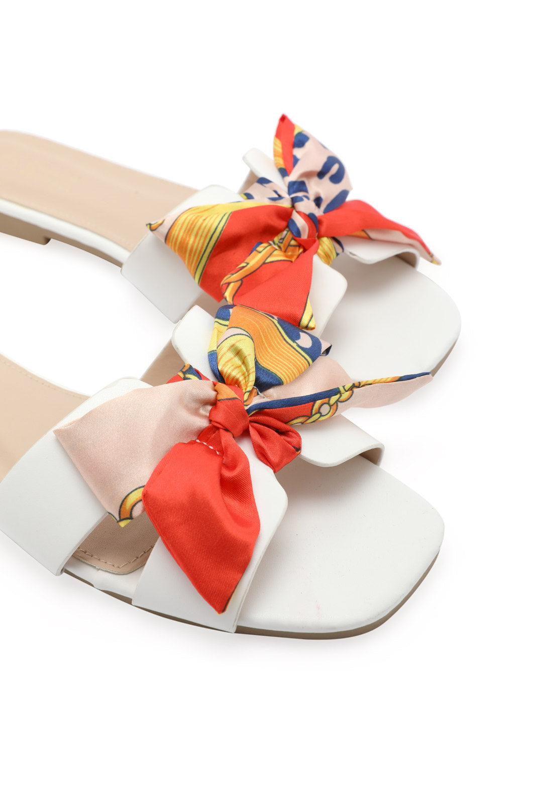 Redtag-Ivory-Bow-Trim-Mule-Category:Sandals,-Colour:Ivory,-Deals:New-In,-Dept:Ladieswear,-Filter:Women's-Footwear,-LEC-Sandals,-New-In-Women-FOO,-Non-Sale,-Section:Women,-W22O-Women's-