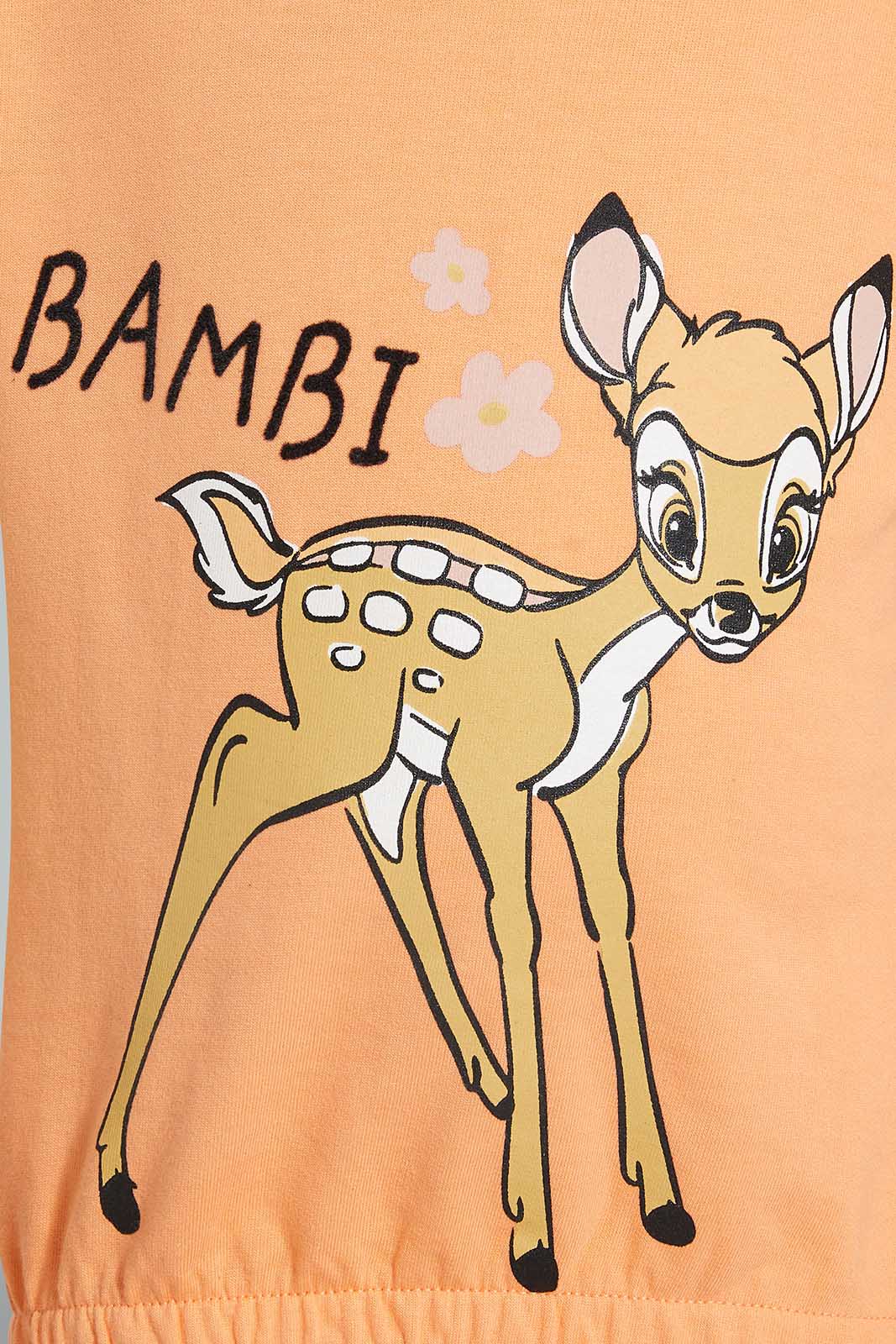 Redtag-Coral-Bambi-Sweat-T-Shirt-All-Over-Prints-Infant-Girls-3 to 24 Months