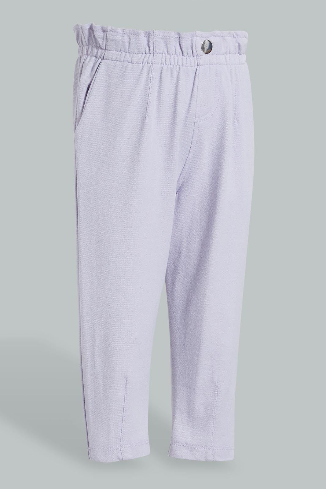 Redtag-Lilac-Knitted-Acid-Wash-Jegging-Trousers-Infant-Girls-3 to 24 Months