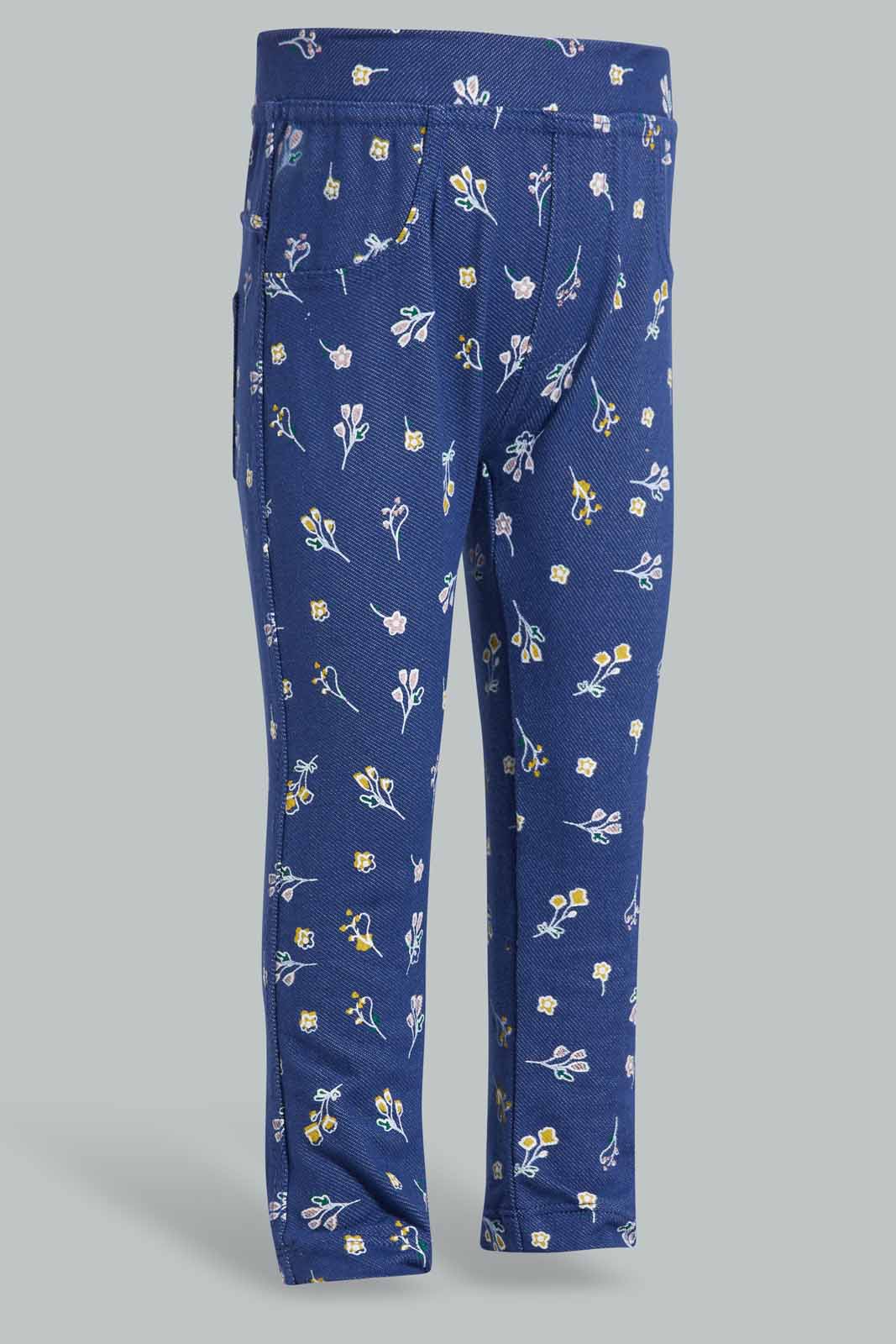 Redtag-Multi-Colour-2Pcs-Pack-Jegging-Jeggings-Infant-Girls-3 to 24 Months