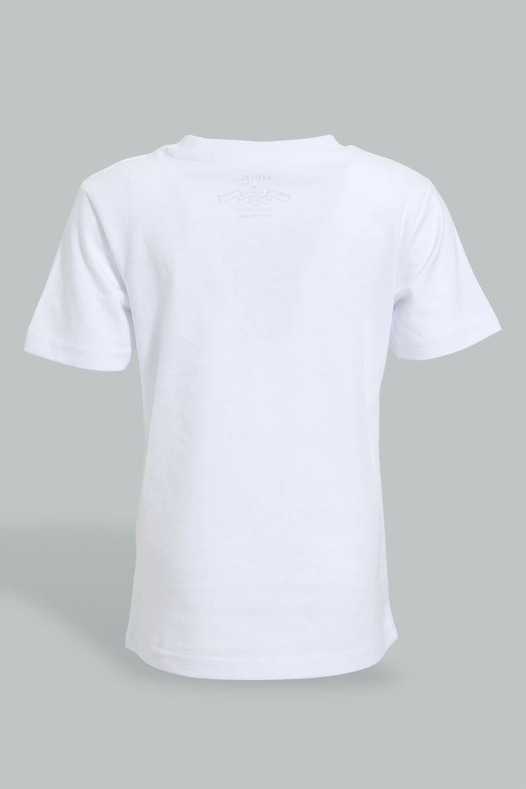 Redtag-White-Car-T-Shirt-With-Orange-Twill-Short-Casual-Set(2-Pack)-Sets-Infant-Boys-3 to 24 Months