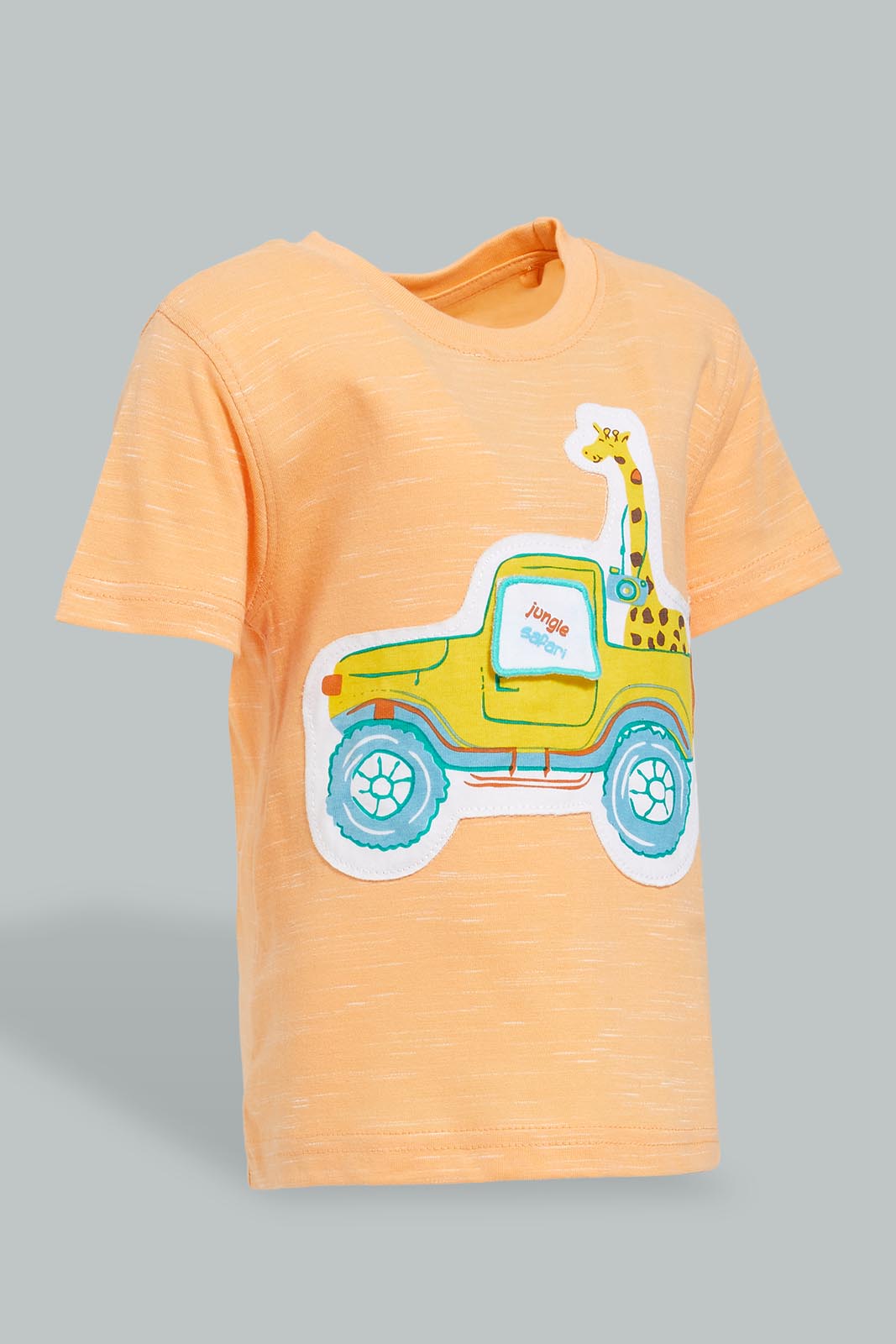 Redtag-Orange-Yd-T-Shirt-With-Blue-Terry-Short-(2-Pack)-Colour:Orange,-Filter:Infant-Boys-(3-to-24-Mths),-Infant-Boys-Sets,-New-In,-New-In-INB,-Non-Sale,-S22B,-Section:Kidswear-Infant-Boys-3 to 24 Months