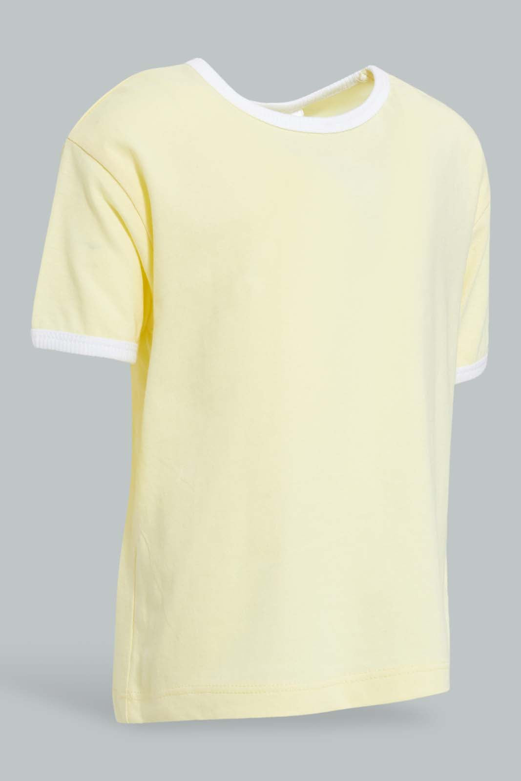 Redtag-Yellow-Jersey-Rib-Casual-Set-(2-Pack)-Sets-Infant-Boys-3 to 24 Months