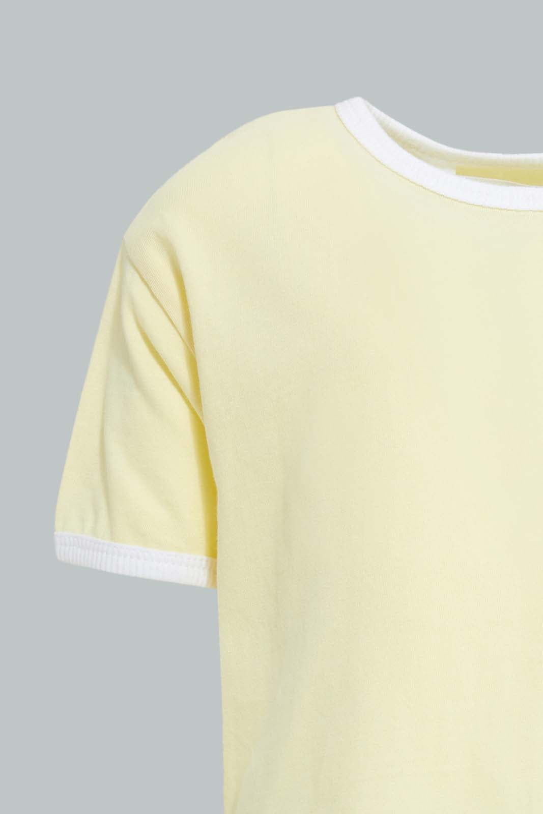 Redtag-Yellow-Jersey-Rib-Casual-Set-(2-Pack)-Sets-Infant-Boys-3 to 24 Months