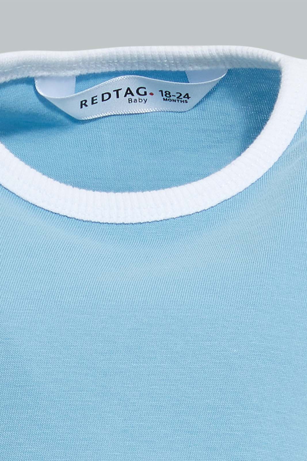 Redtag-Blue-Jersey-Rib-Casual-Set-(2-Pack)-Sets-Infant-Boys-3 to 24 Months