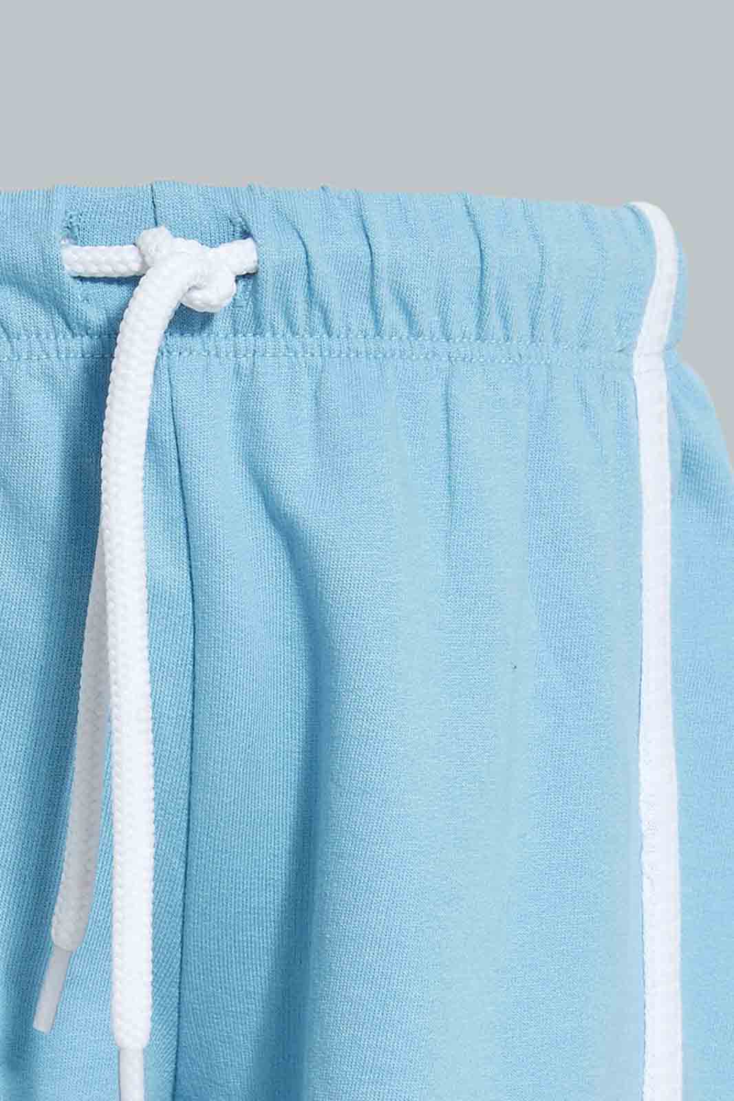 Redtag-Blue-Jersey-Rib-Casual-Set-(2-Pack)-Sets-Infant-Boys-3 to 24 Months