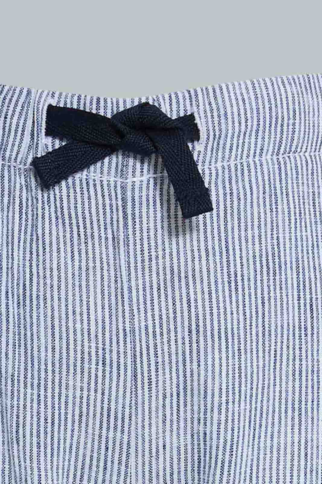 Redtag-Blue-Striped-Linen-Pull-On-Casual-Trousers-Chinos-Infant-Boys-3 to 24 Months