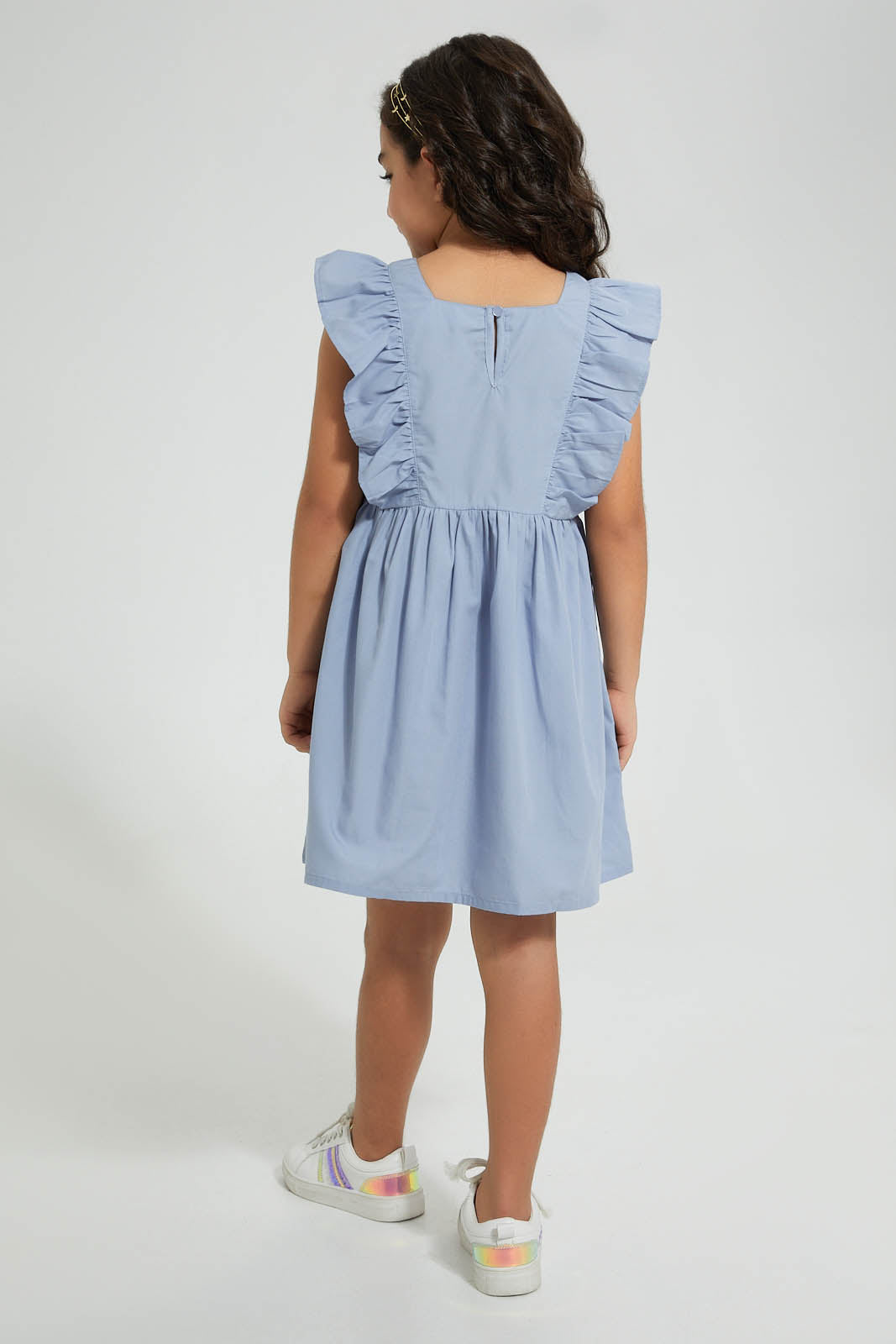 Redtag-Light-Blue-Frilld-Dress-Colour:Blue,-Filter:Girls-(2-to-8-Yrs),-Girls-Dresses,-New-In,-New-In-GIR,-Non-Sale,-S22B,-Section:Kidswear-Girls-2 to 8 Years