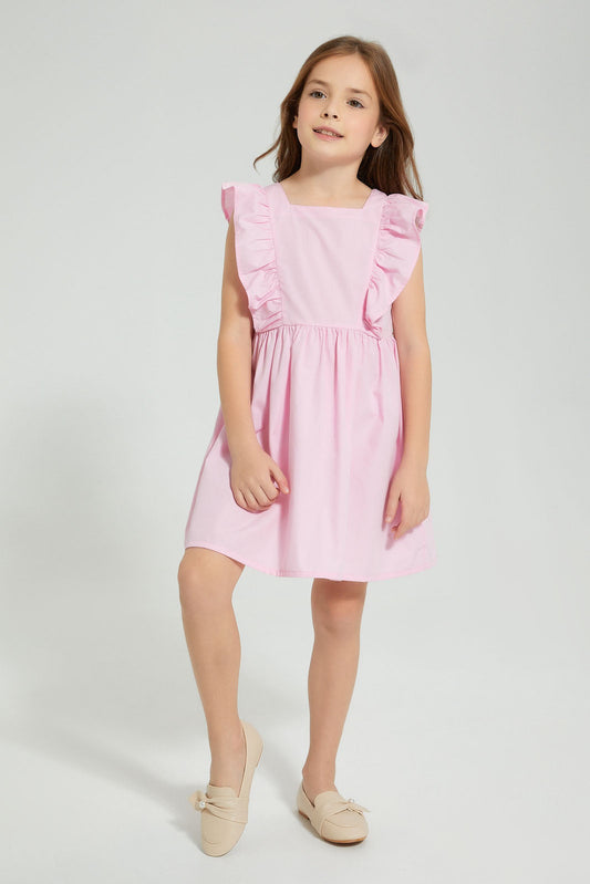 Redtag-Pink-Frilld-Dress-Colour:Pink,-Filter:Girls-(2-to-8-Yrs),-Girls-Dresses,-New-In,-New-In-GIR,-Non-Sale,-S22B,-Section:Kidswear-Girls-2 to 8 Years