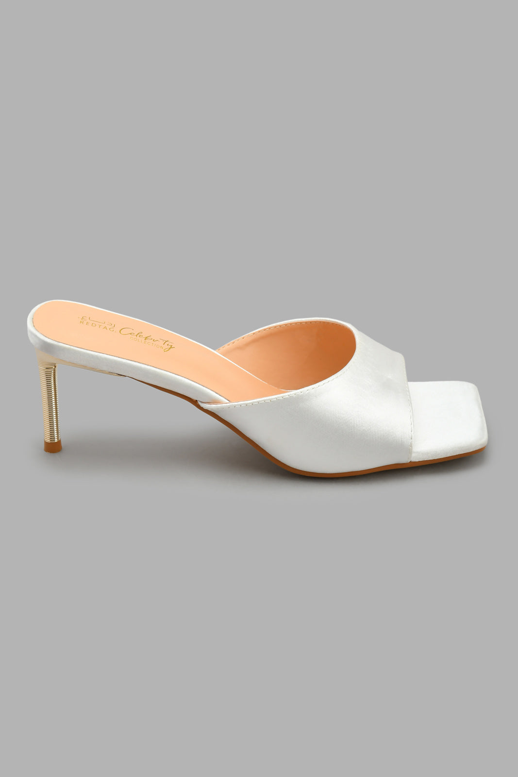 Redtag-Ivory-Satin-Mule-With-Gold-Heel-Mules-Women's-