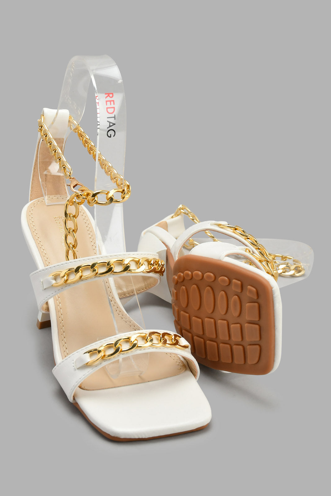Redtag-White-Chain-Trim-Sandal-Mules-Women's-