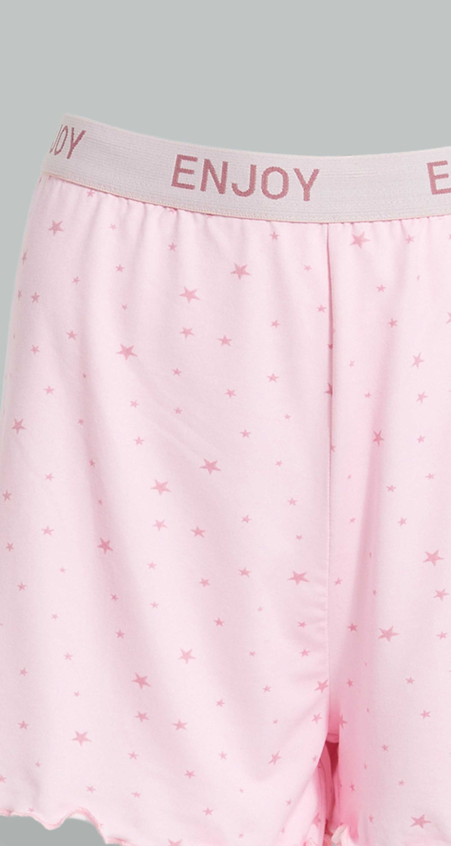 Redtag-Pink-Star-Printed-Top-And-Short-Set-Cami-Sets-Women's-