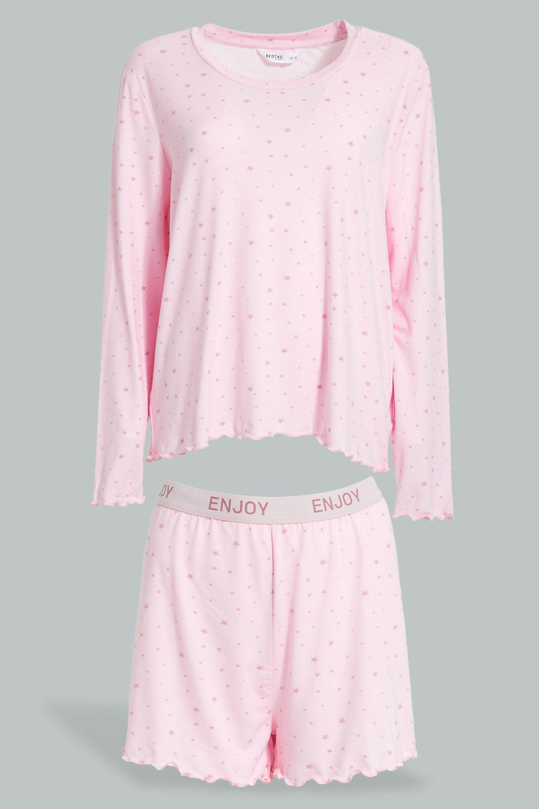 Redtag-Pink-Star-Printed-Top-And-Short-Set-Cami-Sets-Women's-