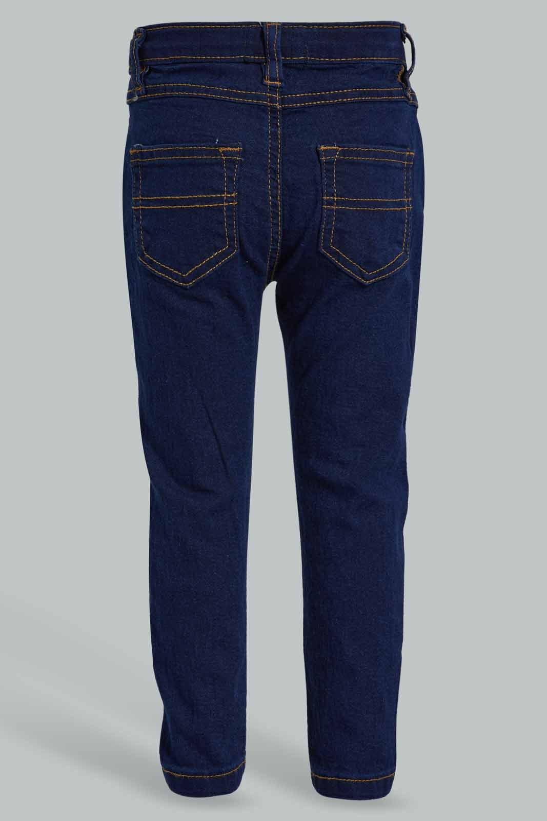 Redtag-Dark-Wash-Wash-Basic-Denim-Pant-Jeans-Slim-Fit-Infant-Boys-3 to 24 Months