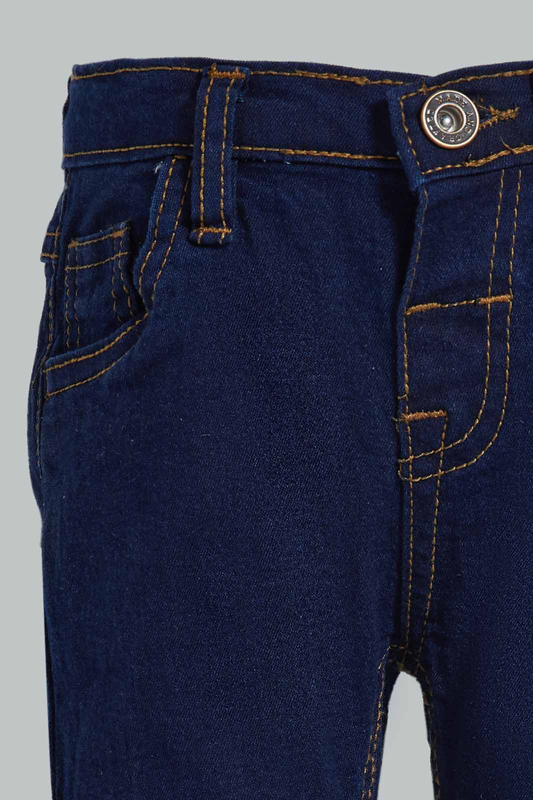 Redtag-Dark-Wash-Wash-Basic-Denim-Pant-Jeans-Slim-Fit-Infant-Boys-3 to 24 Months