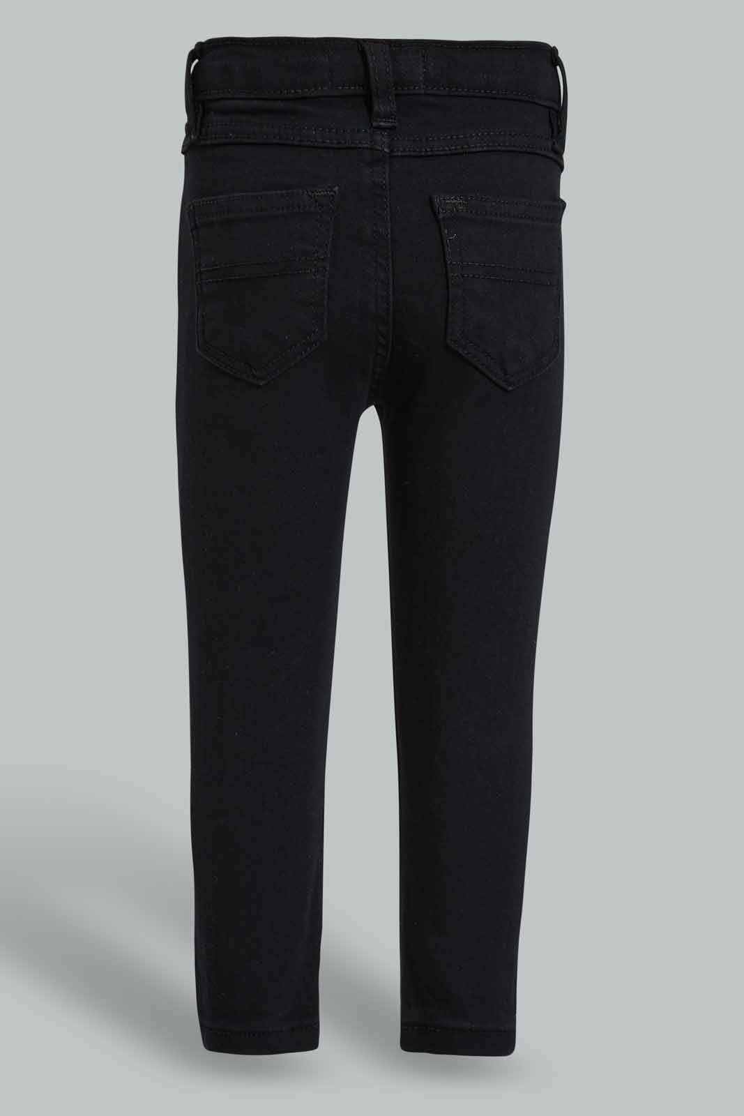 Redtag-Black-Wash-Basic-Denim-Pant-Jeans-Slim-Fit-Infant-Boys-3 to 24 Months