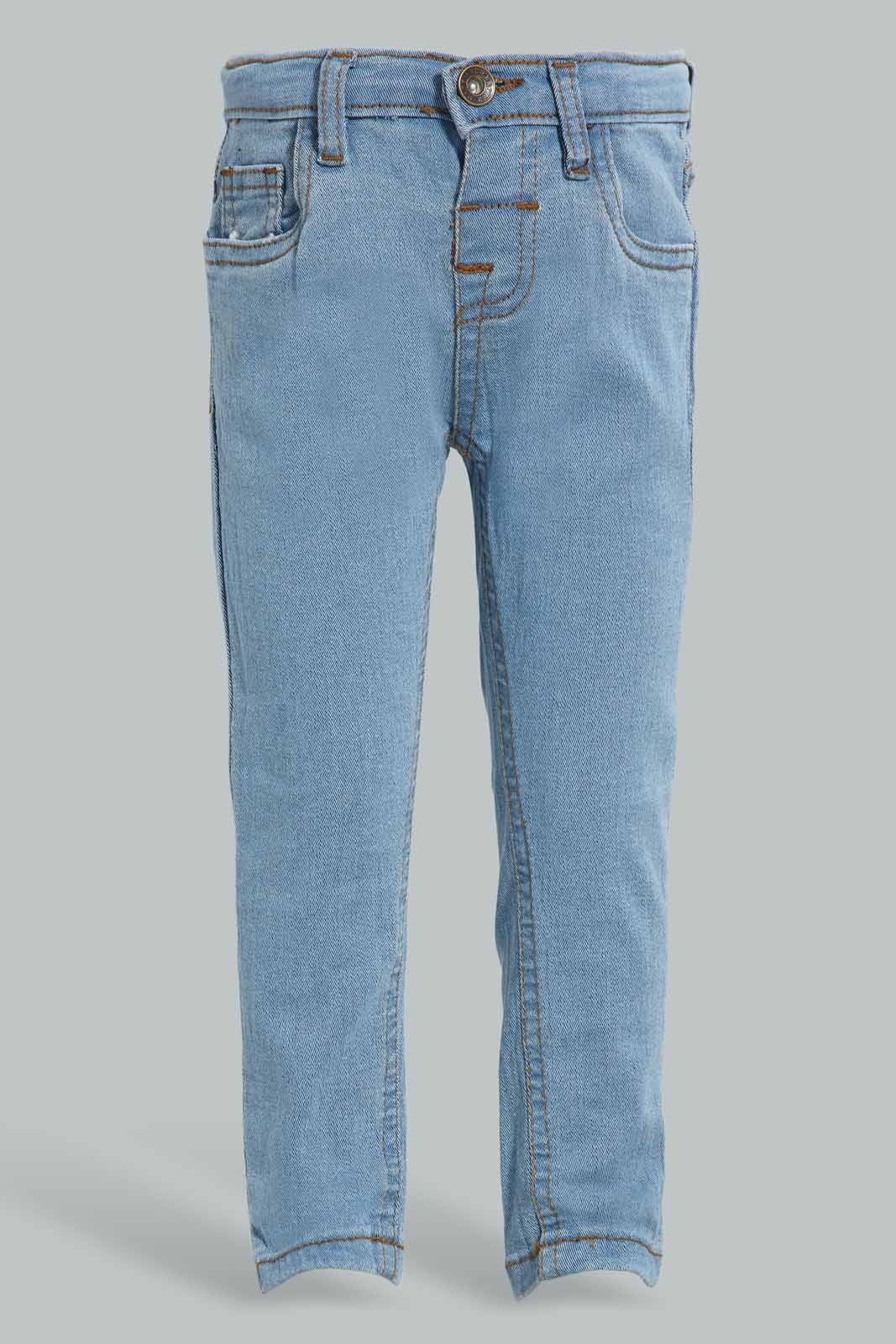 Redtag-Light-Wash-Wash-Basic-Denim-Pant-Jeans-Slim-Fit-Infant-Boys-3 to 24 Months