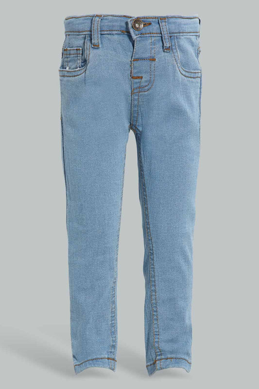Redtag-Light-Wash-Wash-Basic-Denim-Pant-Jeans-Slim-Fit-Infant-Boys-3 to 24 Months