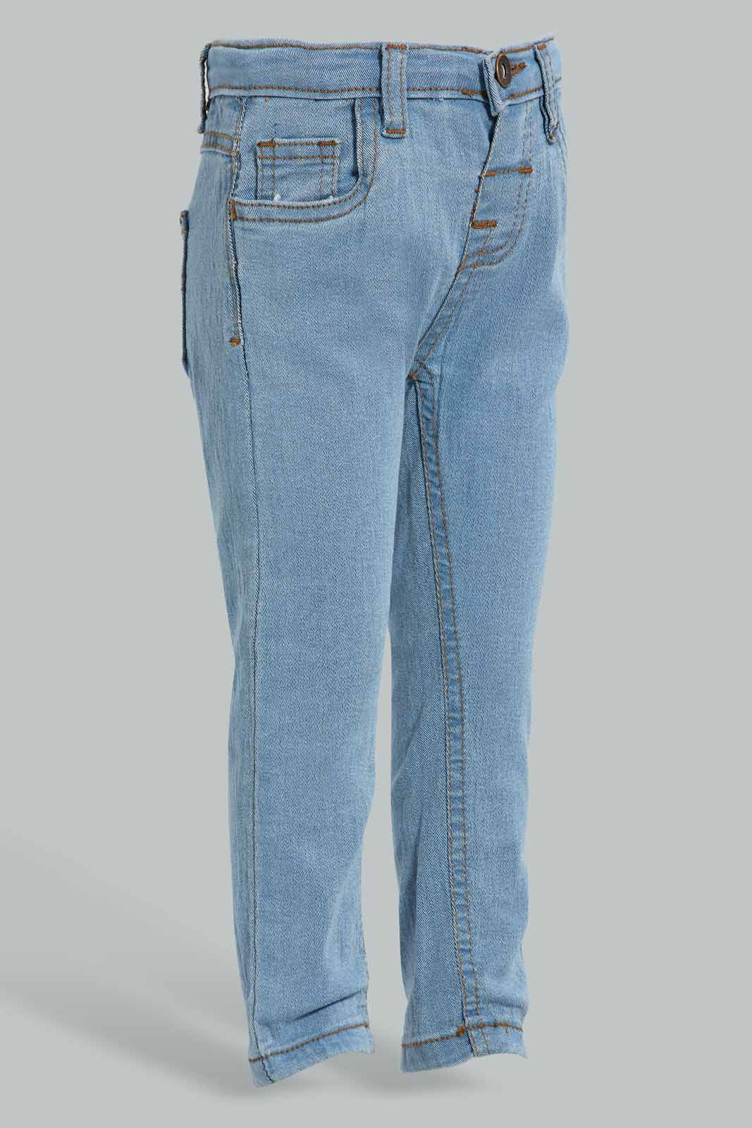 Redtag-Light-Wash-Wash-Basic-Denim-Pant-Jeans-Slim-Fit-Infant-Boys-3 to 24 Months