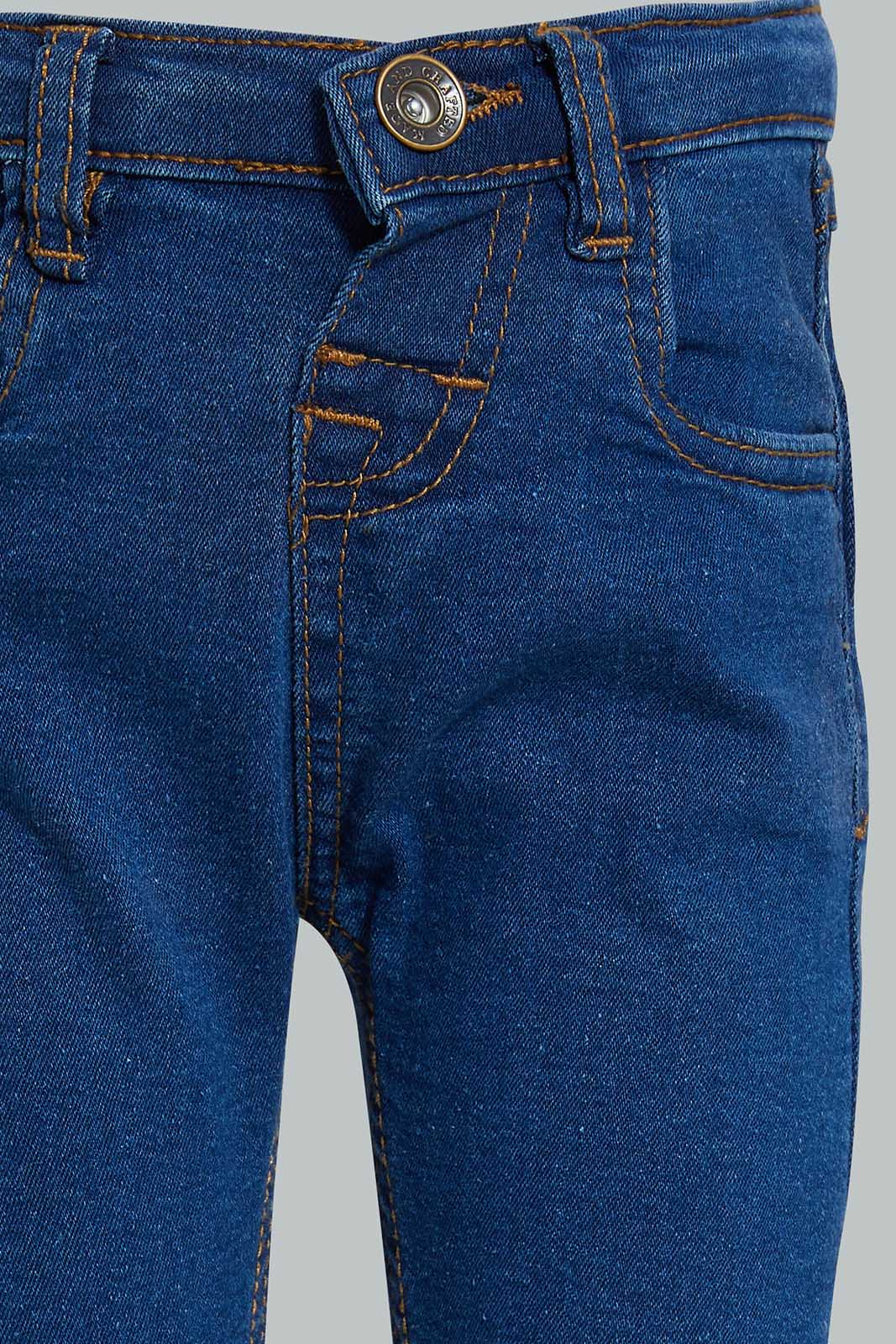 Redtag-Mid-Blue-Wash-Basic-Denim-Pant-Jeans-Slim-Fit-Infant-Boys-3 to 24 Months