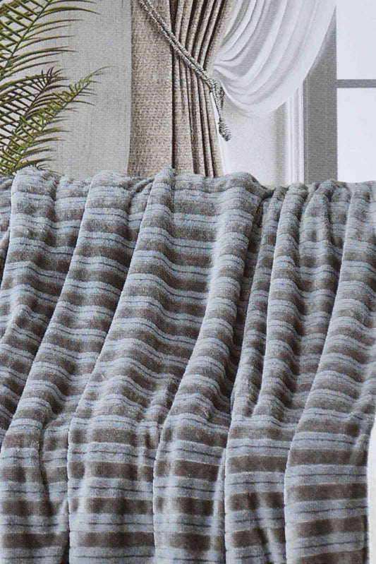 Grey Reversible Textured Blanket (Single Size)
