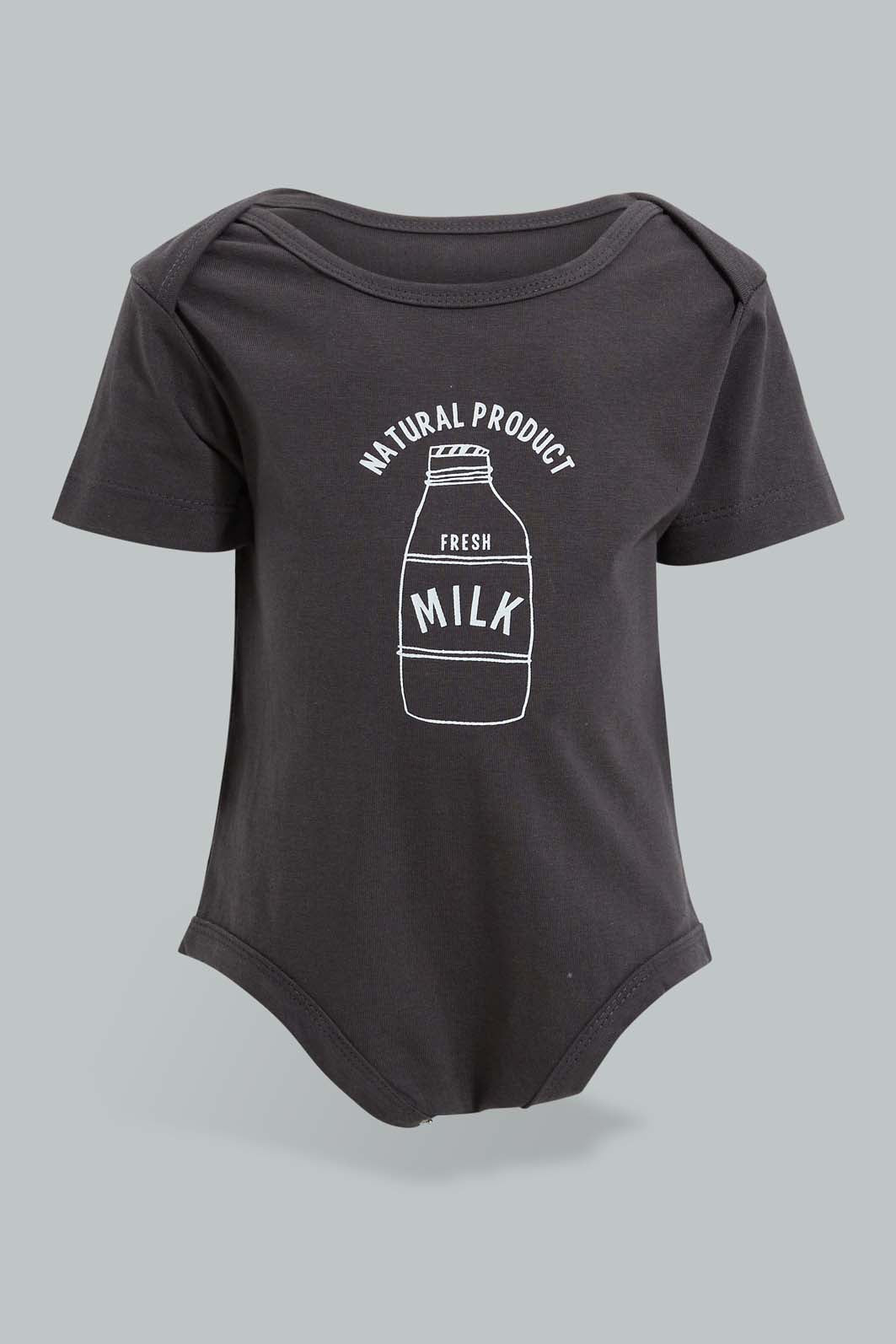 Redtag-White-And-Black-Mono-Chrome-5-Piece-Pack-Body-Suit-Bodysuits-Baby-0 to 12 Months
