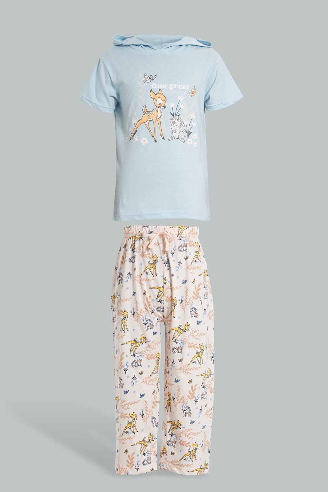 Redtag-Blue-And-Pink-Bambi-Pajama-Set-(2-Piece)-Bundle,-Category:Pyjama-Sets,-CHR,-Colour:Blue,-Colour:Pink,-Deals:Sale,-Filter:Senior-Girls-(8-to-14-Yrs),-GSR-Pyjama-Sets,-S22B,-Sale-GSR-APL,-Section:Girls-(0-to-14Yrs)-Senior-Girls-9 to 14 Years