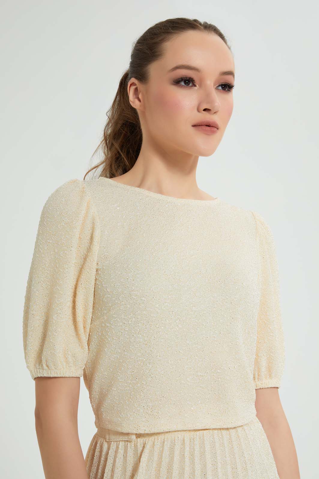 Beige Crop Top