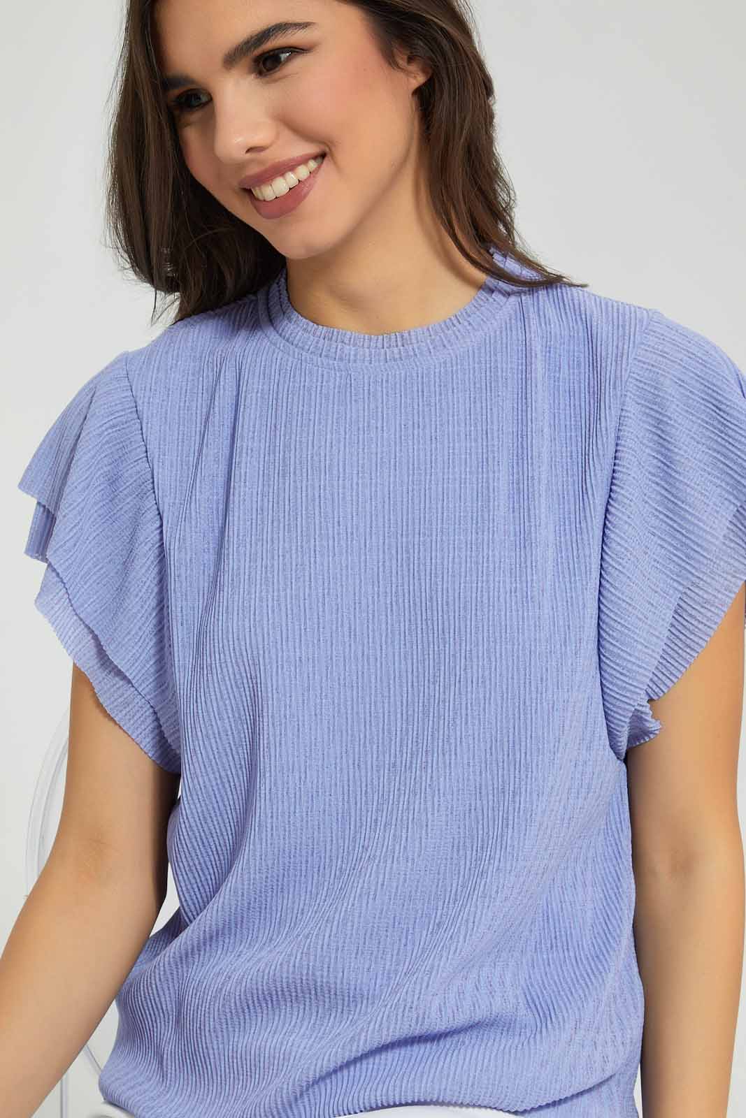 Redtag-Blue-Crinkle-Top-Tops-Women's-