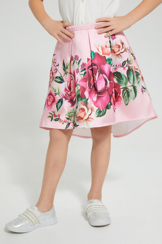 Redtag-Pink-Printed-Skirt-Colour:Pink,-Filter:Girls-(2-to-8-Yrs),-Girls-Skirts,-New-In,-New-In-GIR,-Non-Sale,-S22B,-Section:Kidswear-Girls-2 to 8 Years